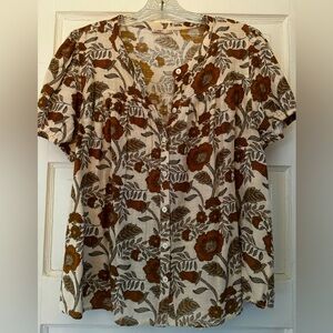 FAHERTY tab collar, button-down blouse